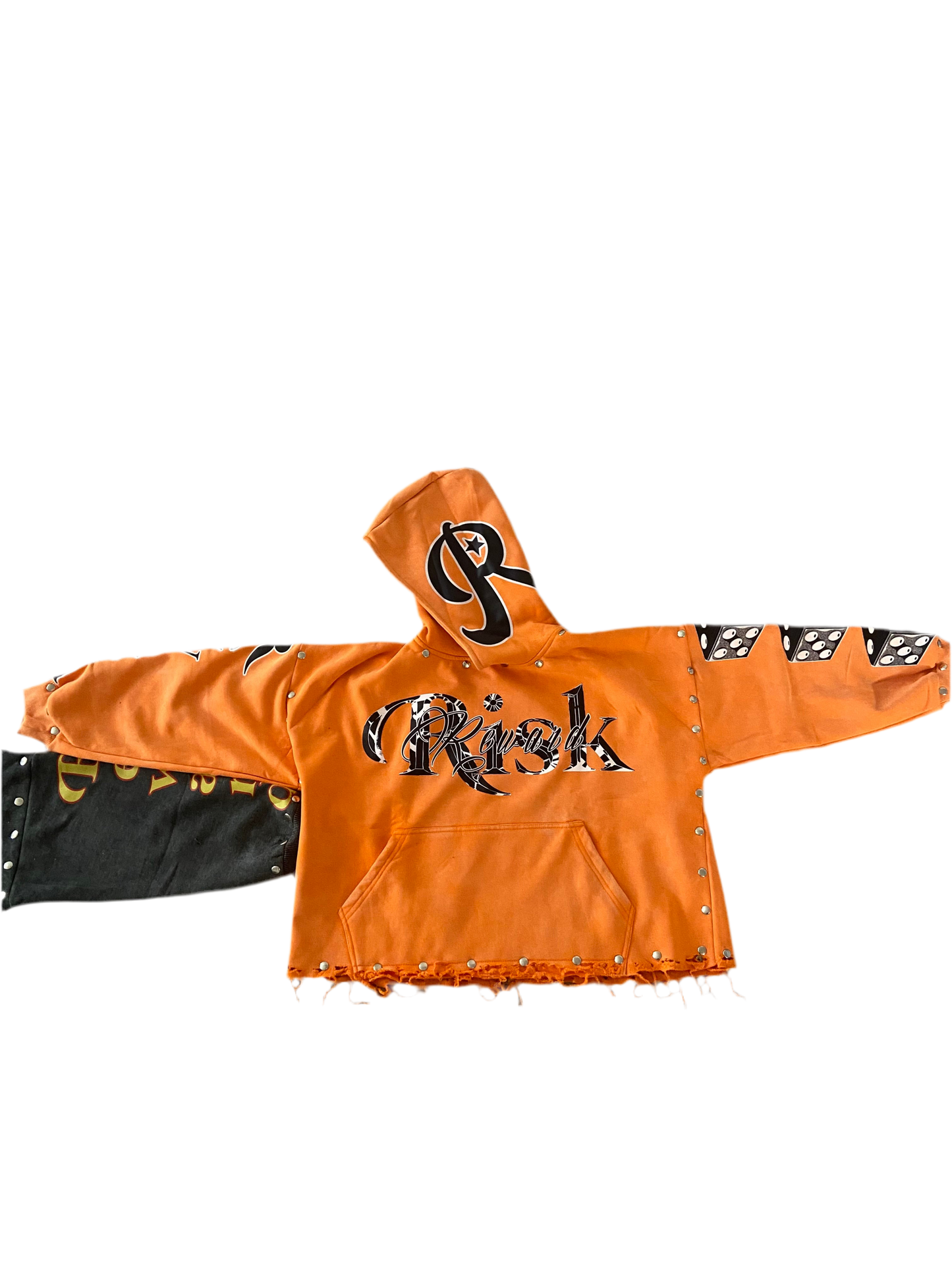 R&R Orange Skull Hoodie