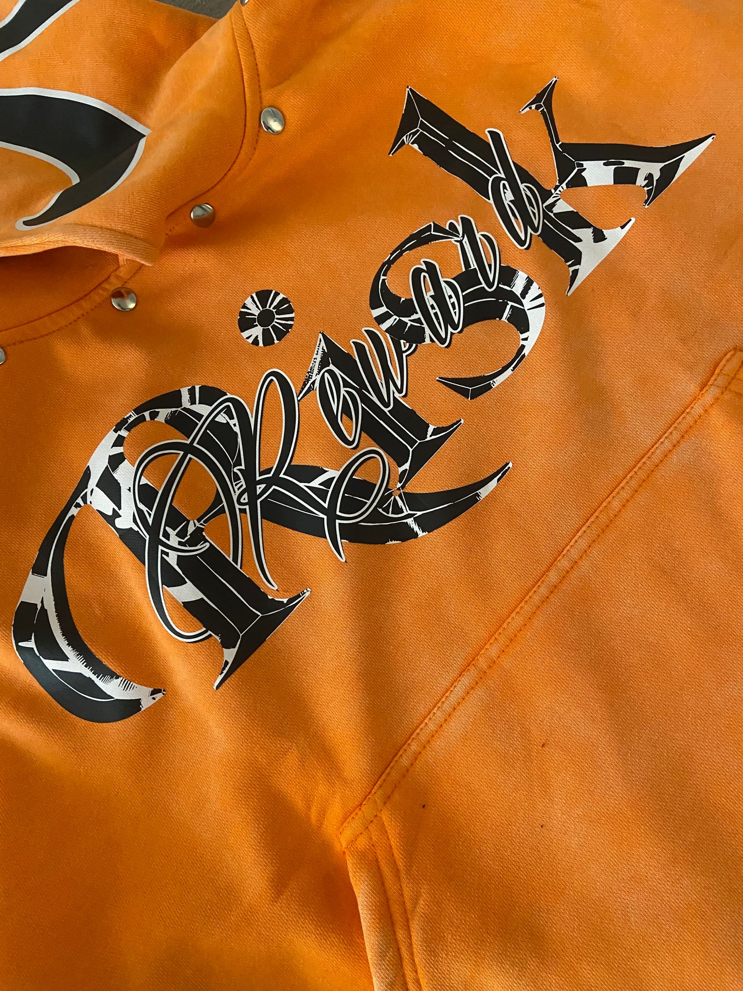 R&R Orange Skull Hoodie