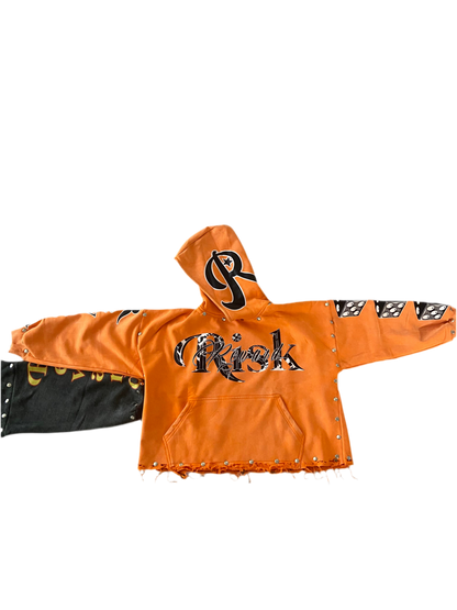 R&R Orange Skull Hoodie
