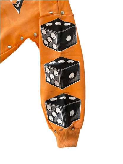 R&R Orange Skull Hoodie